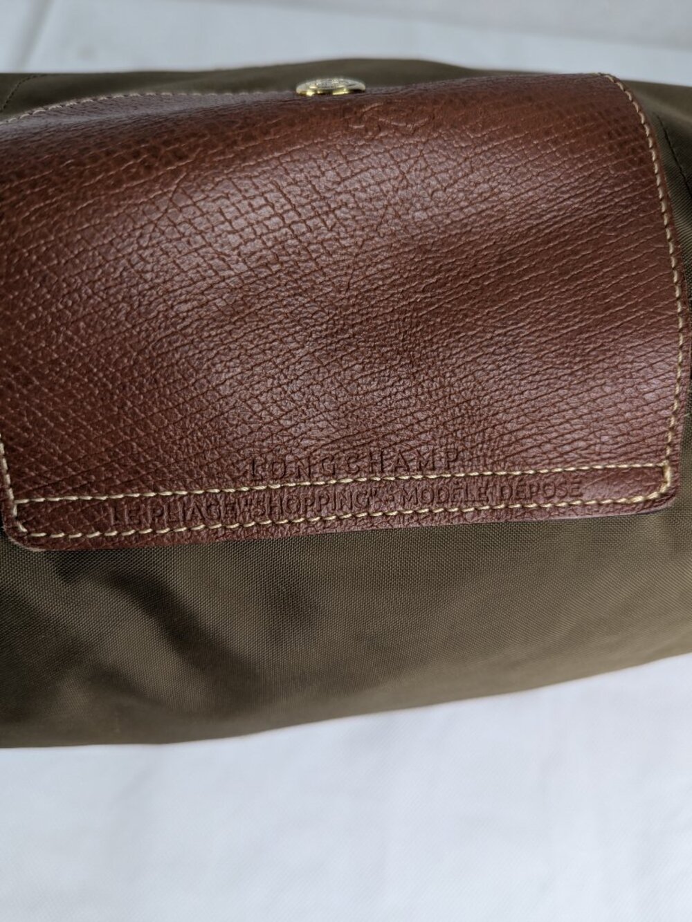 Authentic Longchamp Le Pliage Tote Nylon Shoulder Bag Green Made in China. - Picture 6 of 16